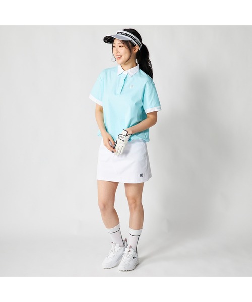FILA GOLF(フィラゴルフ )の「FILA GOLF フィラゴルフ ゴルフウェア 吸汗速乾 UVカット ロゴ エンボス 半袖 ポロシャツ(ポロシャツ・レディース・ミント/ピンク/ホワイト/ブラック・M/L/LL)」の16枚目の写真