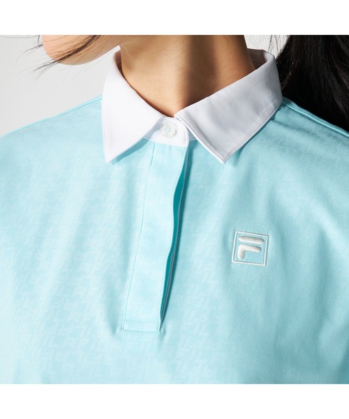 FILA GOLF(フィラゴルフ )の「FILA GOLF フィラゴルフ ゴルフウェア 吸汗速乾 UVカット ロゴ エンボス 半袖 ポロシャツ(ポロシャツ・レディース・ミント/ピンク/ホワイト/ブラック・M/L/LL)」の20枚目の写真