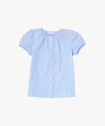 agnes b. | キッズ フラワープリント ストライプ コットン 半袖 ブラウス "Zoa"(シャツ/ブラウス)