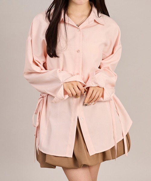 apres jour mignon(アプレジュールミニョン)の「2Wayリボンシャツ(シャツ/ブラウス・レディース・ブルー系その他/ピンク/ピンク系その他/アイボリー/ブルー・フリー/LARGE)」の4枚目の写真