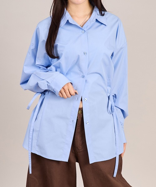 apres jour mignon(アプレジュールミニョン)の「2Wayリボンシャツ(シャツ/ブラウス・レディース・ブルー系その他/ピンク/ピンク系その他/アイボリー/ブルー・フリー/LARGE)」の3枚目の写真