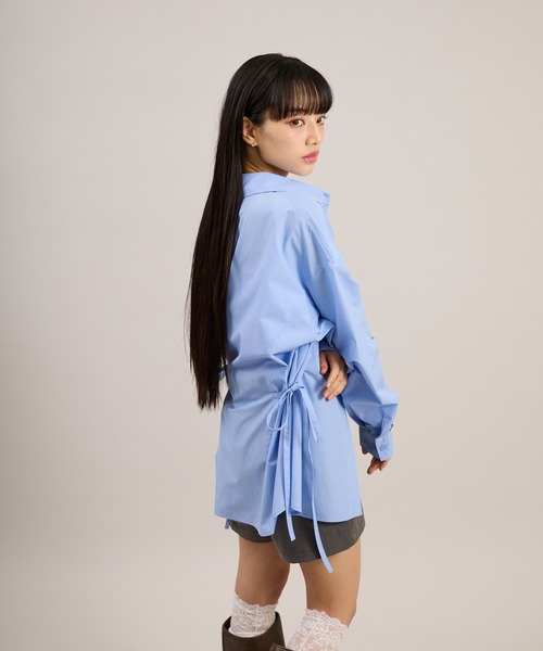 apres jour mignon(アプレジュールミニョン)の「2Wayリボンシャツ(シャツ/ブラウス・レディース・ブルー系その他/ピンク/ピンク系その他/アイボリー/ブルー・フリー/LARGE)」の6枚目の写真