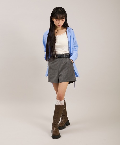 apres jour mignon(アプレジュールミニョン)の「2Wayリボンシャツ(シャツ/ブラウス・レディース・ブルー系その他/ピンク/ピンク系その他/アイボリー/ブルー・フリー/LARGE)」の8枚目の写真