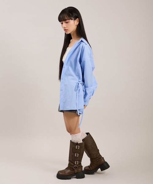 apres jour mignon(アプレジュールミニョン)の「2Wayリボンシャツ(シャツ/ブラウス・レディース・ブルー系その他/ピンク/ピンク系その他/アイボリー/ブルー・フリー/LARGE)」の10枚目の写真