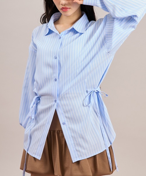 apres jour mignon(アプレジュールミニョン)の「2Wayリボンシャツ(シャツ/ブラウス・レディース・ブルー系その他/ピンク/ピンク系その他/アイボリー/ブルー・フリー/LARGE)」の13枚目の写真