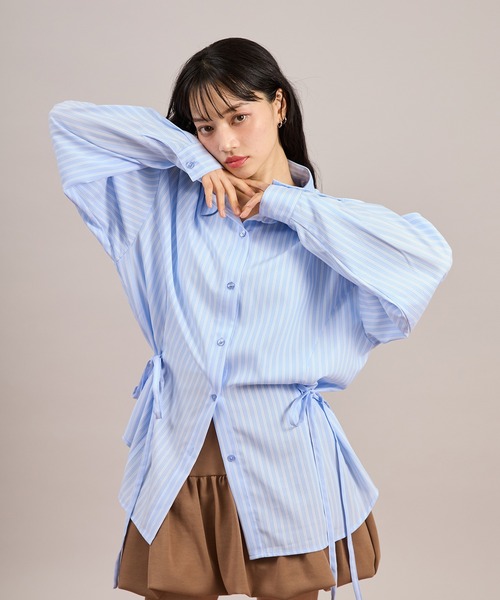 apres jour mignon(アプレジュールミニョン)の「2Wayリボンシャツ(シャツ/ブラウス・レディース・ブルー系その他/ピンク/ピンク系その他/アイボリー/ブルー・フリー/LARGE)」の14枚目の写真