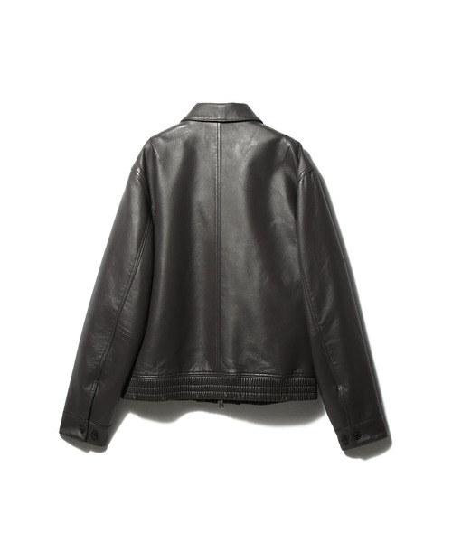 ESTNATION(エストネーション)の「ESTNATION / シープレザー ジップアップジャケット(ライダースジャケット・メンズ・チャコールグレー・LARGE/MEDIUM)」の2枚目の写真