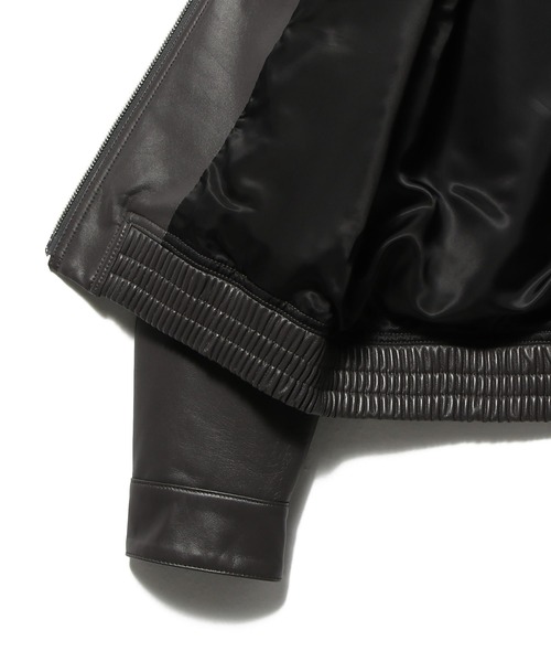 ESTNATION(エストネーション)の「ESTNATION / シープレザー ジップアップジャケット(ライダースジャケット・メンズ・チャコールグレー・LARGE/MEDIUM)」の3枚目の写真