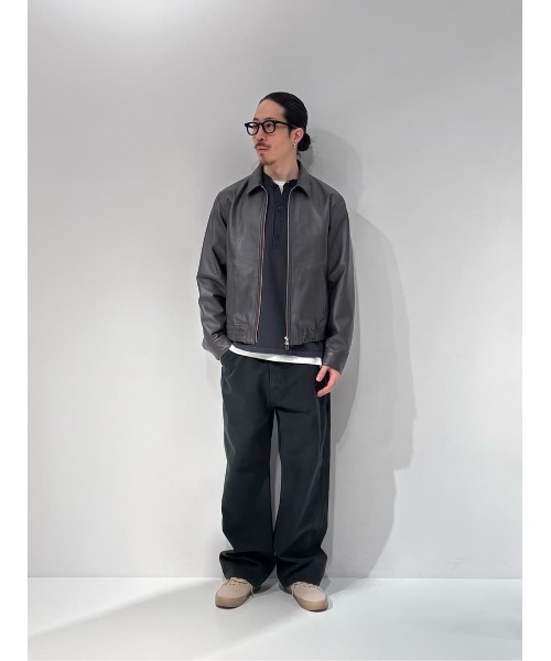 ESTNATION(エストネーション)の「ESTNATION / シープレザー ジップアップジャケット(ライダースジャケット・メンズ・チャコールグレー・LARGE/MEDIUM)」の8枚目の写真