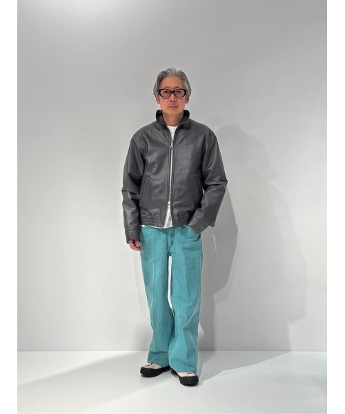 ESTNATION(エストネーション)の「ESTNATION / シープレザー ジップアップジャケット(ライダースジャケット・メンズ・チャコールグレー・LARGE/MEDIUM)」の11枚目の写真