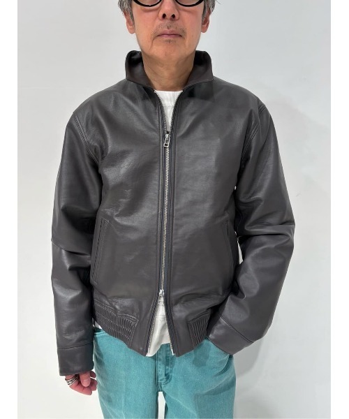 ESTNATION(エストネーション)の「ESTNATION / シープレザー ジップアップジャケット(ライダースジャケット・メンズ・チャコールグレー・LARGE/MEDIUM)」の12枚目の写真