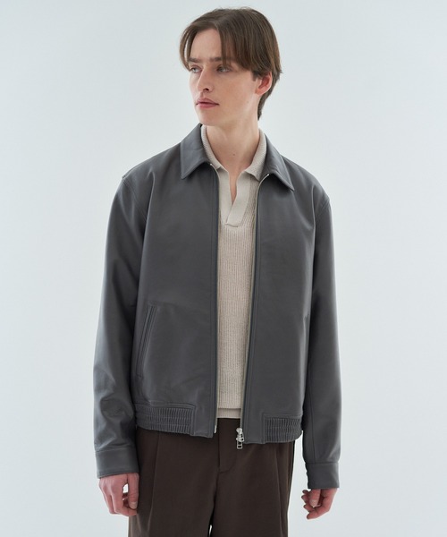 ESTNATION(エストネーション)の「ESTNATION / シープレザー ジップアップジャケット(ライダースジャケット・メンズ・チャコールグレー・LARGE/MEDIUM)」の15枚目の写真