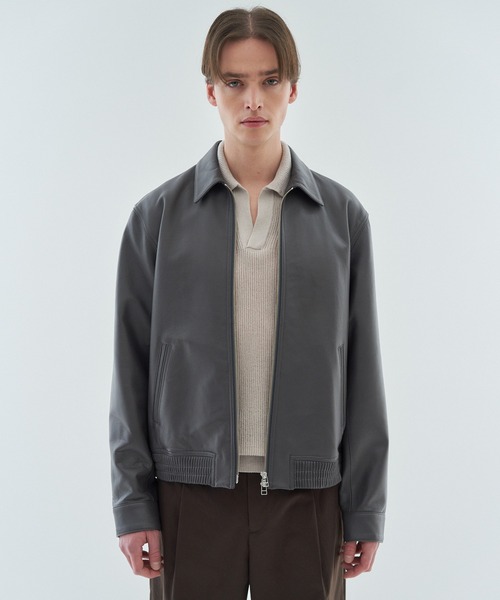 ESTNATION(エストネーション)の「ESTNATION / シープレザー ジップアップジャケット(ライダースジャケット・メンズ・チャコールグレー・LARGE/MEDIUM)」の16枚目の写真