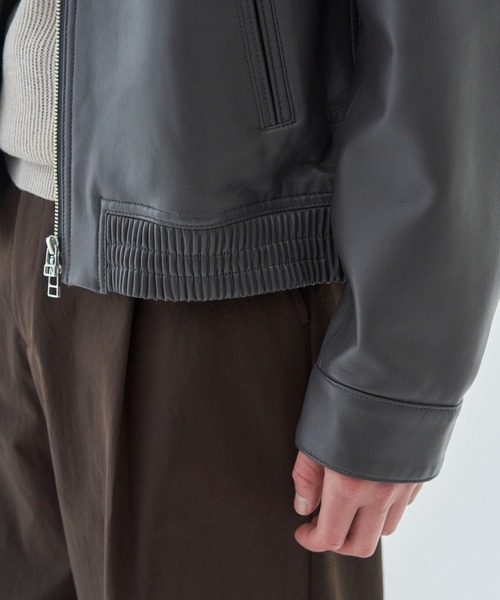 ESTNATION(エストネーション)の「ESTNATION / シープレザー ジップアップジャケット(ライダースジャケット・メンズ・チャコールグレー・LARGE/MEDIUM)」の18枚目の写真