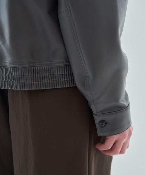 ESTNATION(エストネーション)の「ESTNATION / シープレザー ジップアップジャケット(ライダースジャケット・メンズ・チャコールグレー・LARGE/MEDIUM)」の19枚目の写真