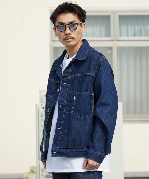 Levi's（リーバイス）の「LEVI'S/リーバイス TYPE I TRUCKERトラッカージャケット セルビッジ 2026年春夏（デニムジャケット・メンズ・ブラック/ブルー・L/XL）」の2枚目の写真