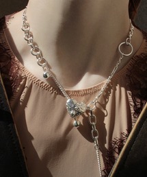 クリップ フレーム パール ネックレス / Clip frame pearl necklace 
