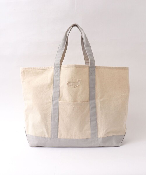 NOLLEY’S(ノーリーズ)の「クジラアップリケ 8ozキャンバス ビッグトートバッグ 26SS(トートバッグ・メンズ・ホワイト系その他2・FREE)」の2枚目の写真