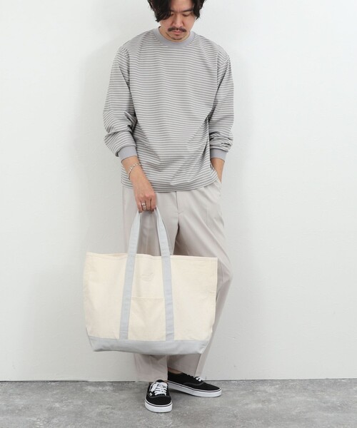 NOLLEY’S(ノーリーズ)の「クジラアップリケ 8ozキャンバス ビッグトートバッグ 26SS(トートバッグ・メンズ・ホワイト系その他2・FREE)」の21枚目の写真