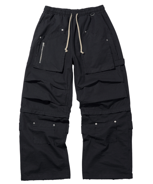FLAVORISM(フレーバリズム)の「VTG Detachable Ripstop Cargo pants (Washed Black)(スウェットパンツ・レディース・ブラック・LARGE/X-LARGE)」の2枚目の写真