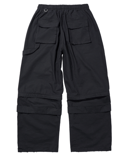FLAVORISM(フレーバリズム)の「VTG Detachable Ripstop Cargo pants (Washed Black)(スウェットパンツ・レディース・ブラック・LARGE/X-LARGE)」の3枚目の写真