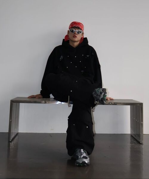 FLAVORISM(フレーバリズム)の「VTG Detachable Ripstop Cargo pants (Washed Black)(スウェットパンツ・レディース・ブラック・LARGE/X-LARGE)」の4枚目の写真