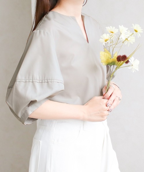 Social GIRL(ソーシャルガール)の「/Social GIRL/ランタンスリーブスキッパーブラウス(シャツ/ブラウス・レディース・ブルー・M)」の10枚目の写真