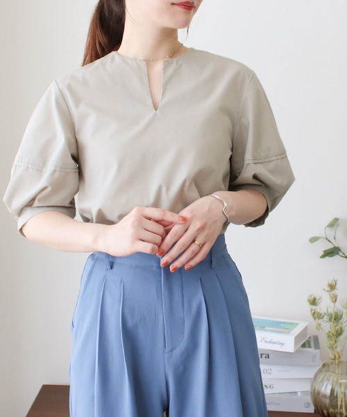 Social GIRL(ソーシャルガール)の「/Social GIRL/ランタンスリーブスキッパーブラウス(シャツ/ブラウス・レディース・ブルー・M)」の21枚目の写真