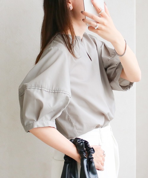 Social GIRL(ソーシャルガール)の「/Social GIRL/ランタンスリーブスキッパーブラウス(シャツ/ブラウス・レディース・ブルー・M)」の11枚目の写真
