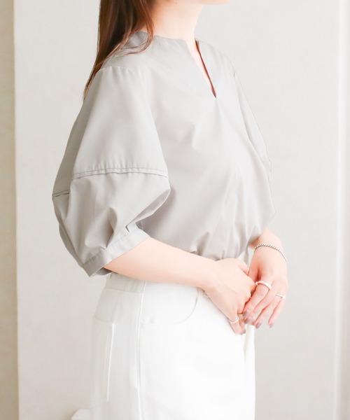 Social GIRL(ソーシャルガール)の「/Social GIRL/ランタンスリーブスキッパーブラウス(シャツ/ブラウス・レディース・ブルー・M)」の13枚目の写真