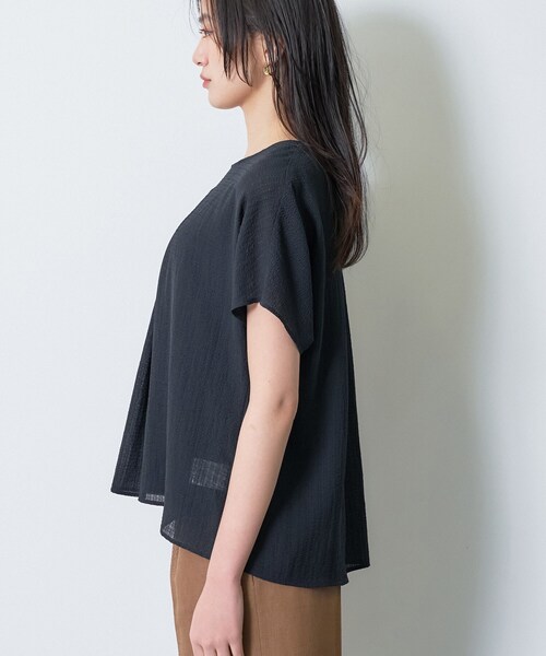 INDIVI（インディヴィ）の「【洗える】無地＆チェーン柄 ギャザートップス（シャツ/ブラウス・レディース・ライトグレー系/ネイビー/ブルー系その他・38/13/15 /19/05/34）」の19枚目の写真