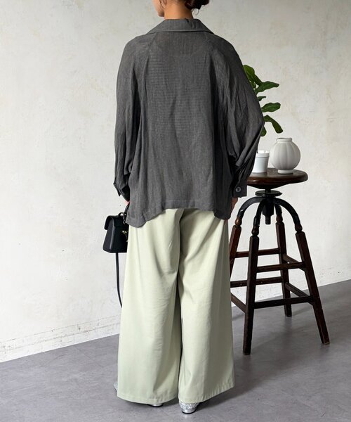 Chez toi（シェトワ）の「シアーデニムテーラージャケット（テーラードジャケット・レディース・インディゴブルー/チャコールグレー・FREE）」の12枚目の写真