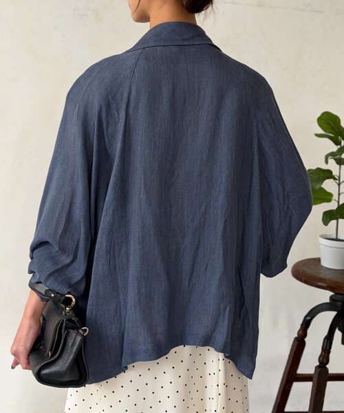 Chez toi（シェトワ）の「シアーデニムテーラージャケット（テーラードジャケット・レディース・インディゴブルー/チャコールグレー・FREE）」の18枚目の写真