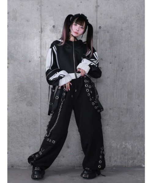 うさぎ耳バイカラージャージトップス アミリージュ Amilige 紫 新品未使用 ウサギ耳バイカラージャージトップス（ジャージ）｜Amilige