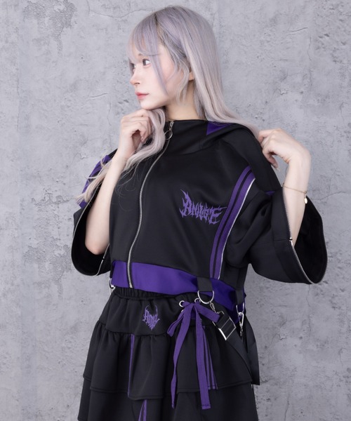 うさぎ耳バイカラージャージトップス アミリージュ Amilige 紫 新品未使用 Amilige（アミリージュ）の「ウサギ耳バイカラージャージトップス