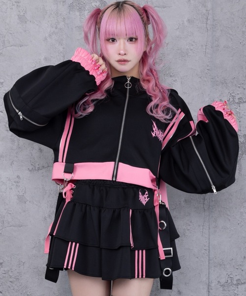 Amilige(アミリージュ)の「ウサギ耳バイカラージャージトップス(ジャージ・レディース・ブラック×ホワイト/ホワイト×ブルー/ブラック×パープル/ブラック×ピンク・FREE)」の17枚目の写真