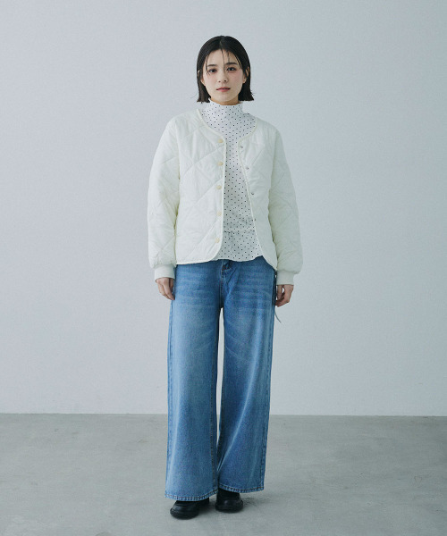 Mirette(ミレット)の「ダイヤキルト ライトジャケット / Diamond Quilted Light Jacket(ノーカラージャケット・レディース・ホワイト/ブラック/ブラウン・FREE)」の18枚目の写真
