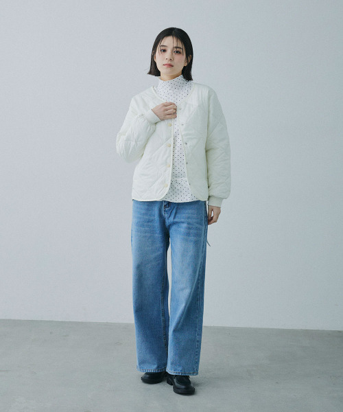 Mirette(ミレット)の「ダイヤキルト ライトジャケット / Diamond Quilted Light Jacket(ノーカラージャケット・レディース・ホワイト/ブラック/ブラウン・FREE)」の20枚目の写真