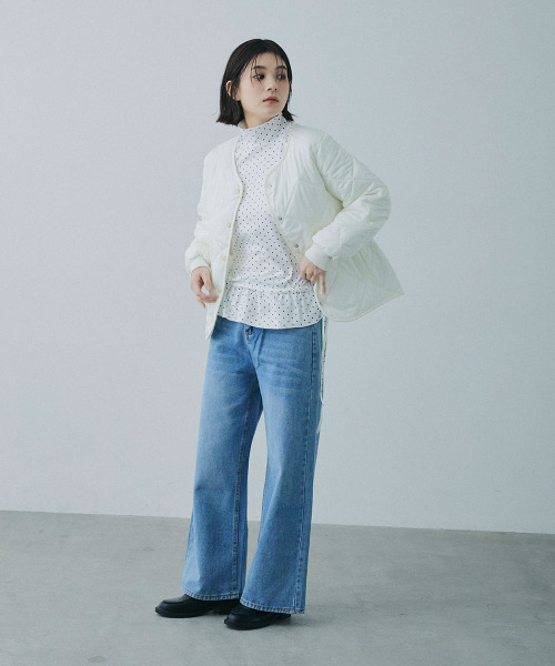 Mirette(ミレット)の「ダイヤキルト ライトジャケット / Diamond Quilted Light Jacket(ノーカラージャケット・レディース・ホワイト/ブラック/ブラウン・FREE)」の21枚目の写真