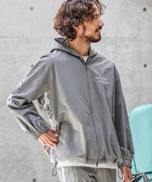 1minute 1second（ワンミニットワンセカンド）の「mpa4055-nylon x knit line zip hoodie ジップパーカー(1M26N010)（パーカー）」