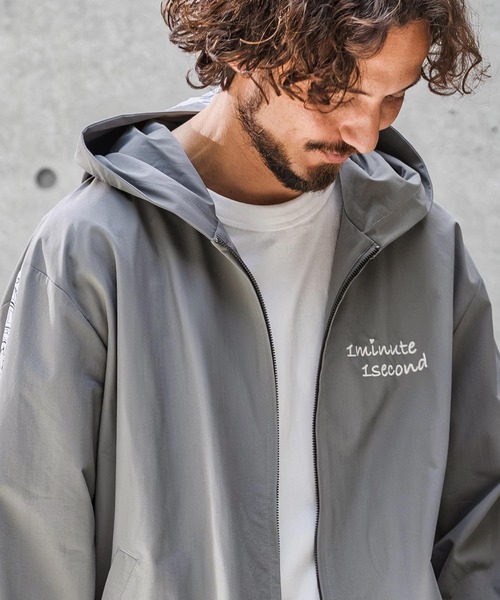 1minute 1second(ワンミニットワンセカンド)の「mpa4055-nylon x knit line zip hoodie ジップパーカー(1M26N010)(パーカー・メンズ・ブラック×ホワイト/ブラック×ブラック/グレー・XL/L/M/S)」の5枚目の写真