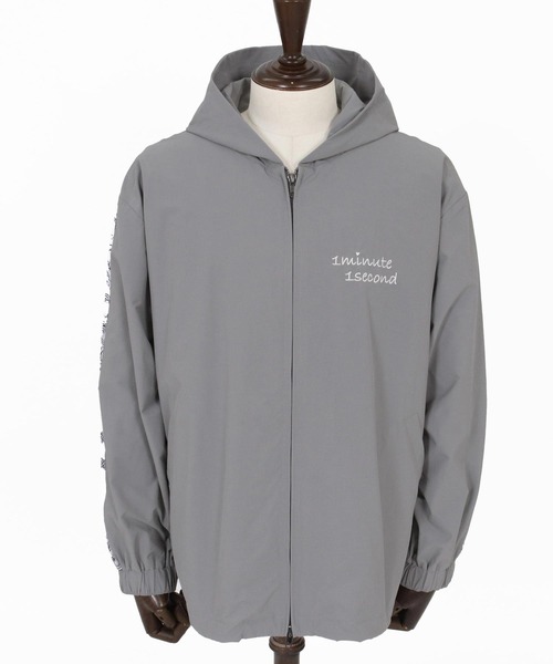 1minute 1second(ワンミニットワンセカンド)の「mpa4055-nylon x knit line zip hoodie ジップパーカー(1M26N010)(パーカー・メンズ・ブラック×ホワイト/ブラック×ブラック/グレー・XL/L/M/S)」の19枚目の写真