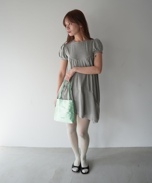 SANSeLF(サンセルフ)の「【SANSeLF】サテンスクエアミニトート saa26s038(ハンドバッグ・レディース・ブラック/グリーン/パープル・FREE)」の8枚目の写真