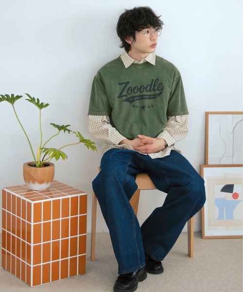 Zooodle（ズードル）の「Vintage logo T-shirt - ヴィンテージロゴTシャツ -（Tシャツ/カットソー・メンズ・バーガンディー/アイボリー/グリーン・LARGE/MEDIUM）」の4枚目の写真