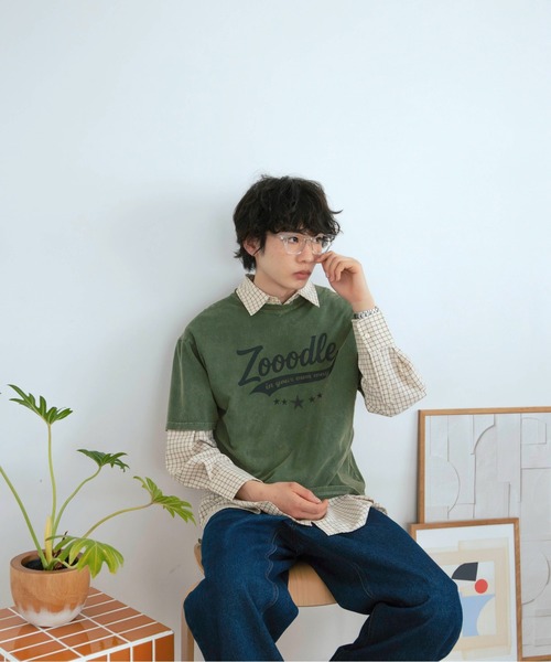 Zooodle（ズードル）の「Vintage logo T-shirt - ヴィンテージロゴTシャツ -（Tシャツ/カットソー・メンズ・バーガンディー/アイボリー/グリーン・LARGE/MEDIUM）」の5枚目の写真