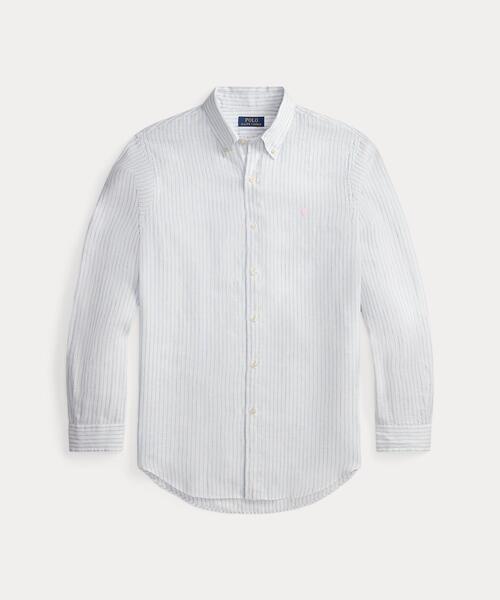 POLO RALPH LAUREN(ポロ ラルフ ローレン)の「クラシック フィット ストライプド リネン シャツ(シャツ/ブラウス・メンズ・ホワイト・M/L/S)」の2枚目の写真