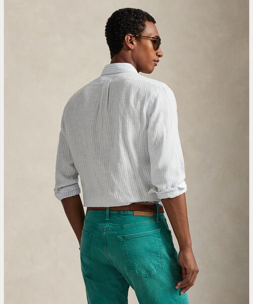 POLO RALPH LAUREN(ポロ ラルフ ローレン)の「クラシック フィット ストライプド リネン シャツ(シャツ/ブラウス・メンズ・ホワイト・M/L/S)」の4枚目の写真