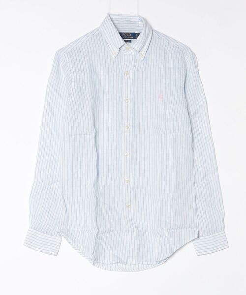POLO RALPH LAUREN(ポロ ラルフ ローレン)の「クラシック フィット ストライプド リネン シャツ(シャツ/ブラウス・メンズ・ホワイト・M/L/S)」の6枚目の写真