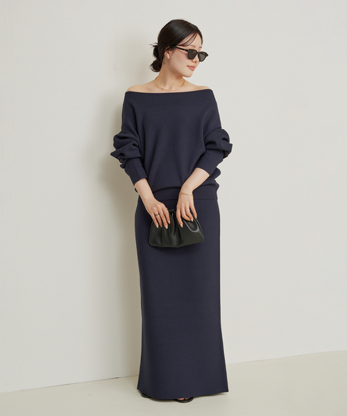 plage（プラージュ）の「VIS/PL スムース ボートネックプルオーバー（ニット/セーター・レディース・ネイビー/ブルー/グレー・FREE）」の14枚目の写真