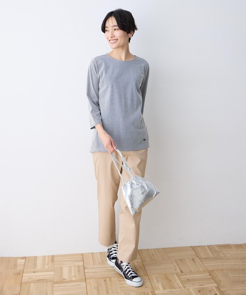 DECOY SINCE 1981(デコイシンスイチキュウハチイチ)の「ストライプジャガードプルオーバー【大きいサイズあり】(Tシャツ/カットソー・レディース・ベージュ/ネイビー/ブルー・M/L/LL/3L/4L)」の10枚目の写真